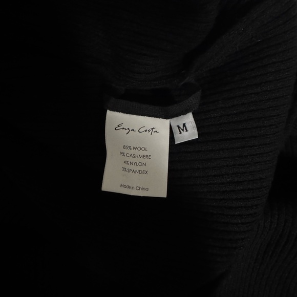 Enza Black Wool Cashmere Turtleneck Dress - Picture 6 of 6